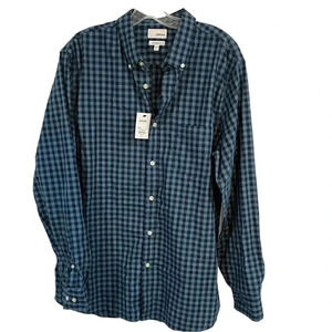 Sonoma men’s blue plaid shirt size L NWT cotton/poly blend